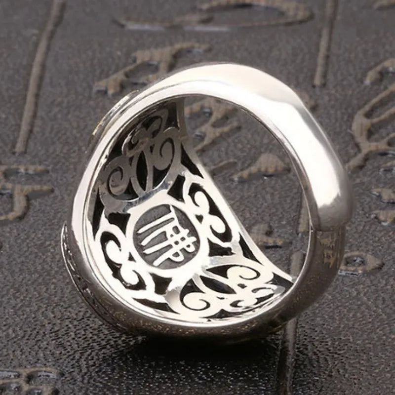 Artisan d'Asie Bagues Bague Bouddha signes du zodiaque en argent 925
