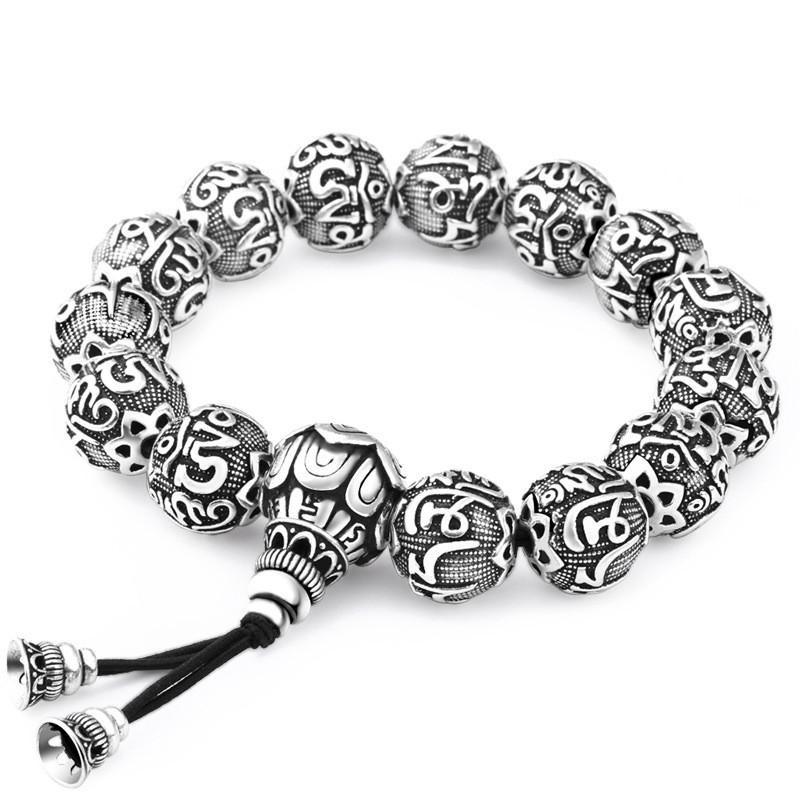 Artisan d'Asie Bracelets Malas 11mm Bracelet mala en argent pur 990/1000