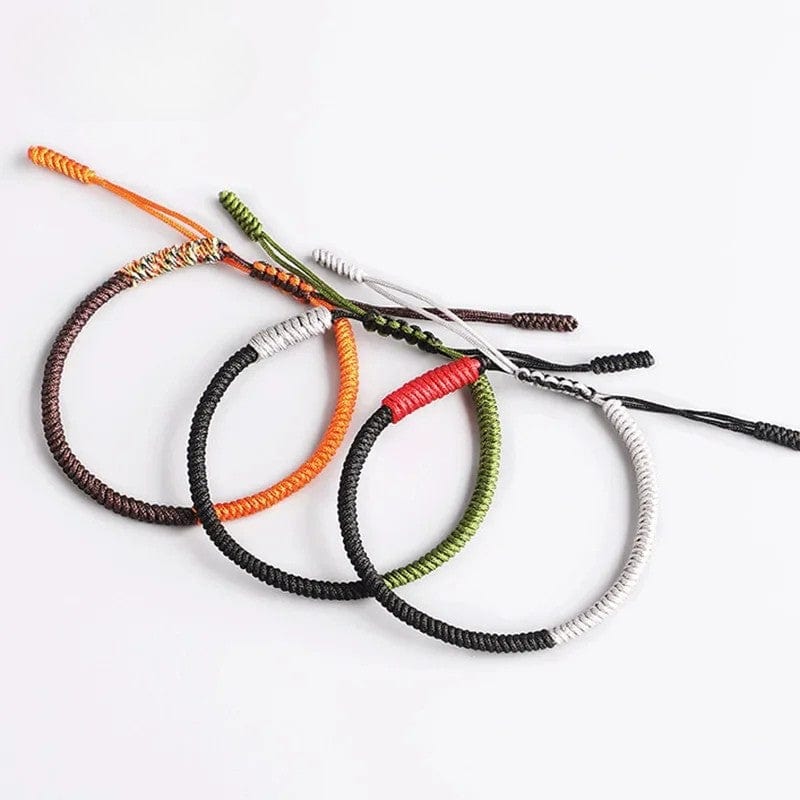 Artisan d'Asie Bracelets Tressés Tibétains Bracelet tressé tibétain tricolore