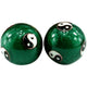 Boules de Qi Gong - Boules de santé chinoises en cloisonné - 7 modèles Boules Qi-Gong Artisan d'Asie Signe du Yin & Yang (Taiji) - Vert