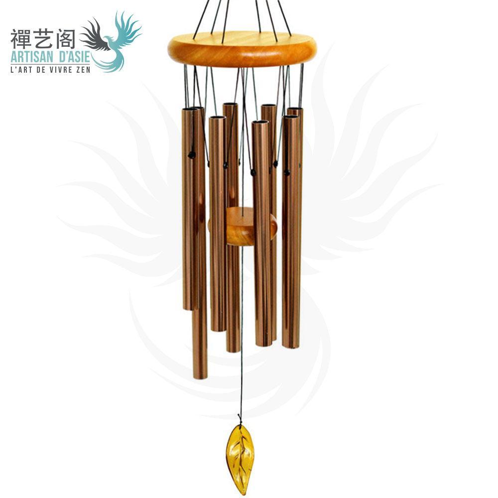 Carillon en bois de hêtre Feng Shui Artisan d'Asie Moyen 