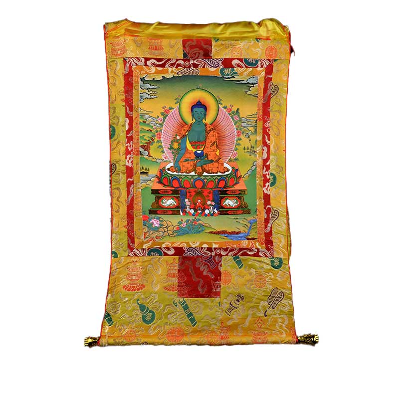 Peinture Thangka Bouddha de la médecine Bhaisajyaguru