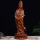 Statue Bodhisattva Guanyin debout en bois de santal noir ou bois de padouk Statues Bouddha Artisan d'Asie M - 38 cm Bois de padouk