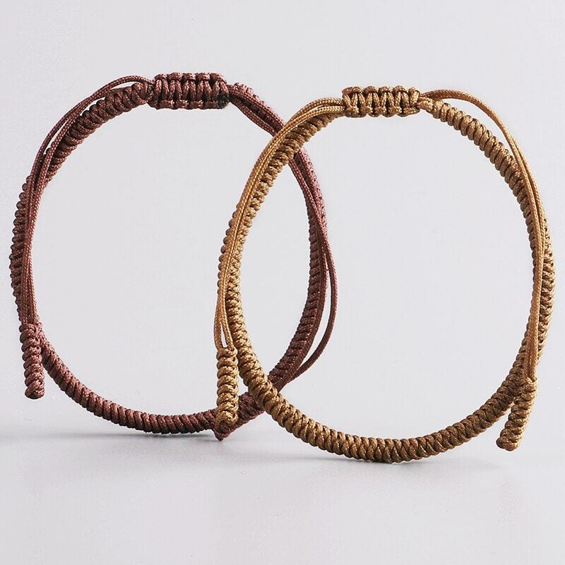 Artisan d'Asie 0 2PCS\Set Original Tibetan Buddhist Handmade Lucky Knots Rope Bracelets Handmade Size Adjustable Buddhism Braided Bangle
