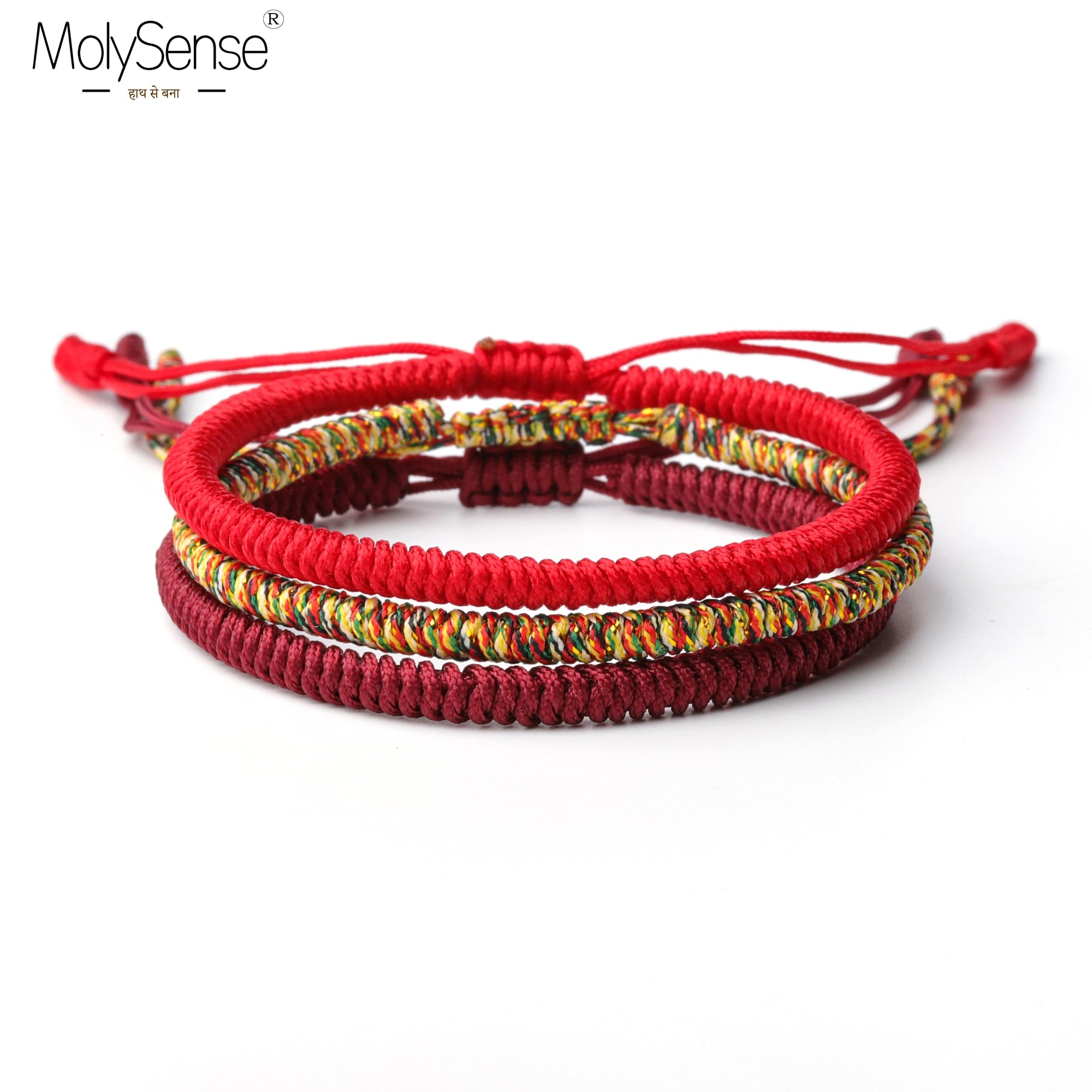 Artisan d'Asie 0 MolySense Tibetan Buddhist Good Lucky Charm Tibet Bracelets &amp; Bangles For Women And Men Handmade Knots Red Rope Bracelet