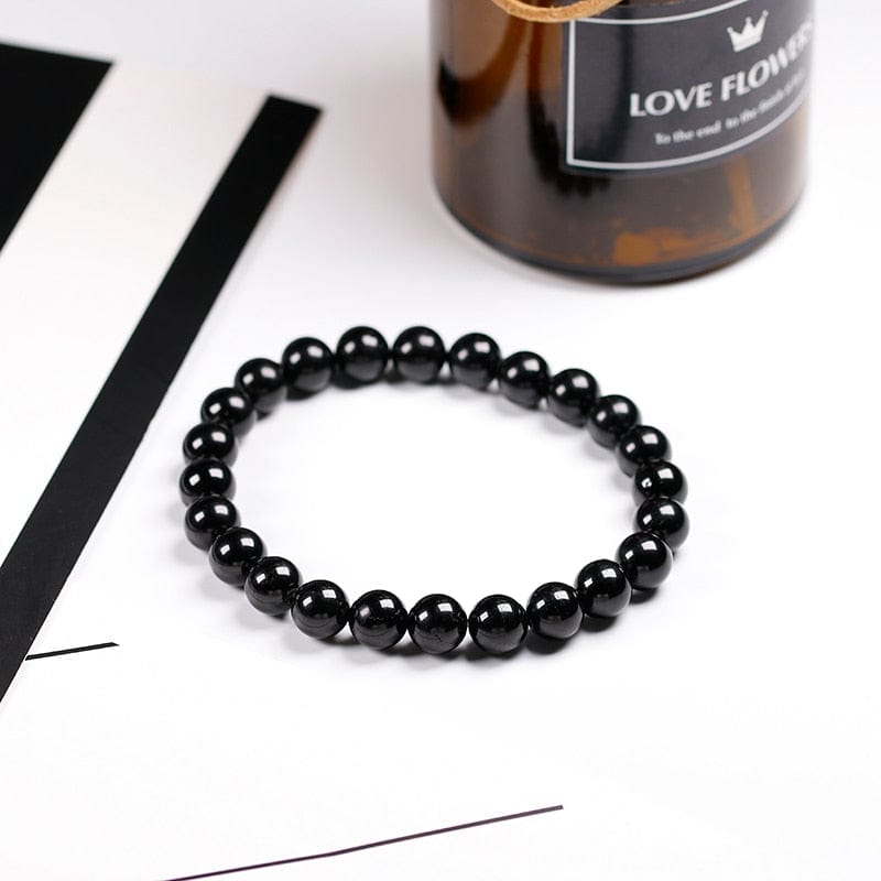 Artisan d'Asie 0 Natural Black Tourmaline Bracelet 6 8 10 mm Stone Beads Bracelet Gem Stone Energy Bracelet Men Yoga Energy Handmade Women Gift