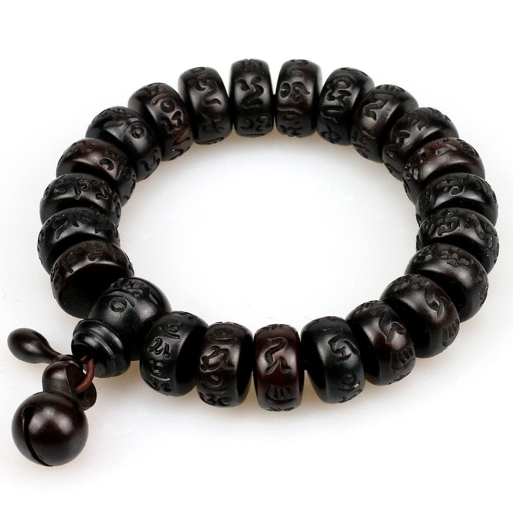 Artisan d'Asie 0 Natural Wood Tibetan Buddhist Male Bracelet Lightning Stroke Jujube Beads Meditation Men Mantra Bracelet Women Yoga Jewelry