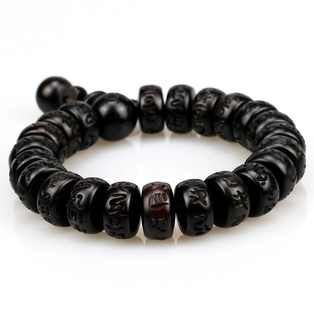 Artisan d'Asie 0 Natural Wood Tibetan Buddhist Male Bracelet Lightning Stroke Jujube Beads Meditation Men Mantra Bracelet Women Yoga Jewelry