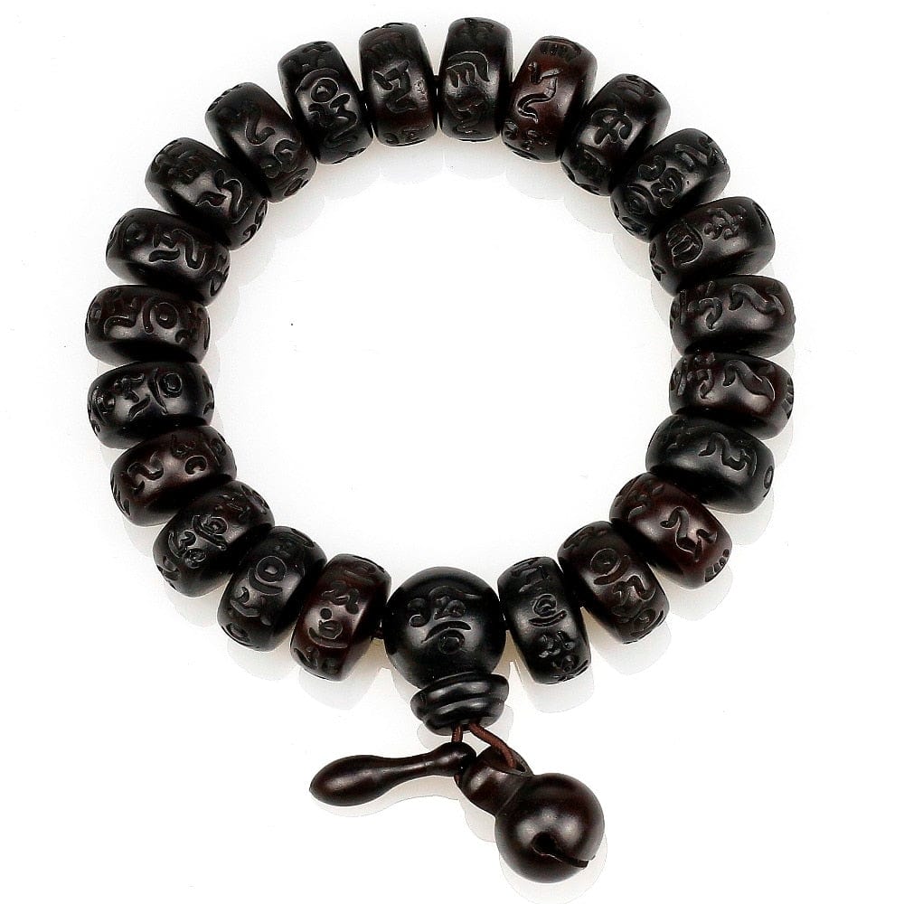 Artisan d'Asie 0 Natural Wood Tibetan Buddhist Male Bracelet Lightning Stroke Jujube Beads Meditation Men Mantra Bracelet Women Yoga Jewelry