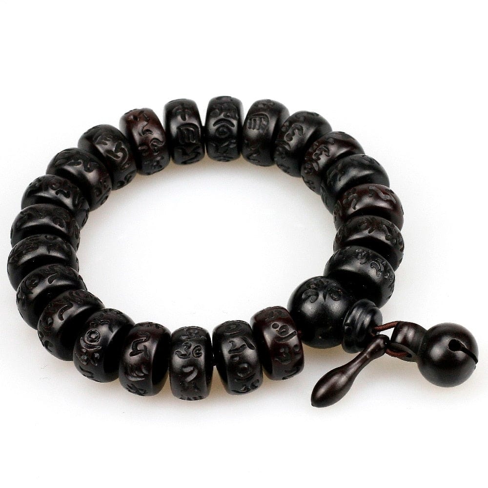 Artisan d'Asie 0 Natural Wood Tibetan Buddhist Male Bracelet Lightning Stroke Jujube Beads Meditation Men Mantra Bracelet Women Yoga Jewelry