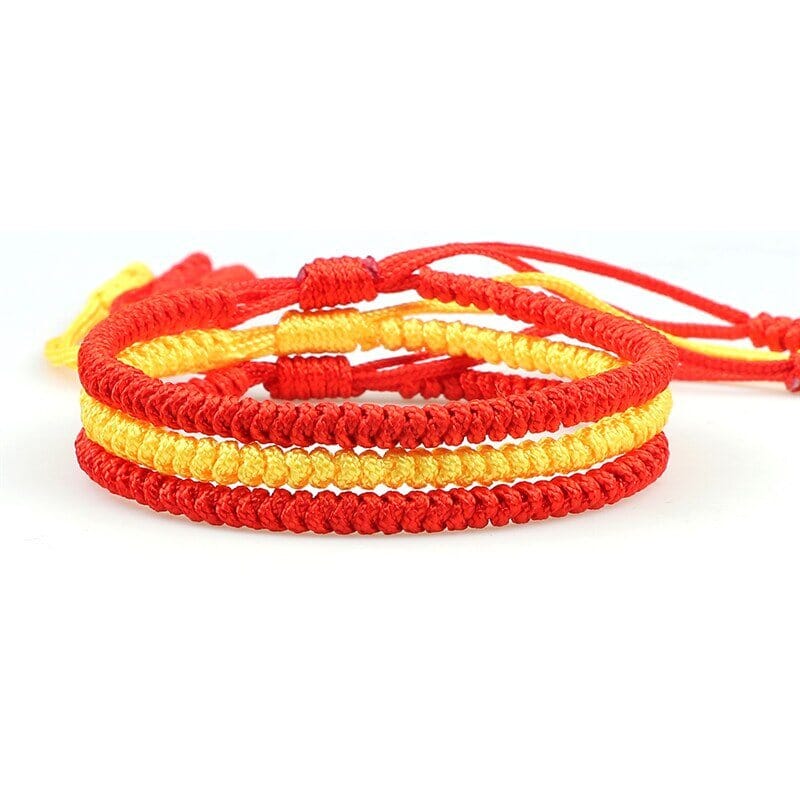 Artisan d'Asie 0 Set 1 / CHINA 3PCS Multi Color Tibetan Buddhist Bracelet For Women Men Good Lucky Charm Handmade Knots Rope Bracelets &amp; Bangles Gifts Friends