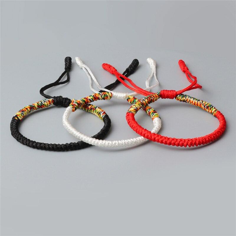 Artisan d'Asie 0 Set 1 / CHINA 3PCS Multi Color Tibetan Buddhist Bracelet For Women Men Good Lucky Charm Handmade Knots Rope Bracelets &amp; Bangles Gifts Friends