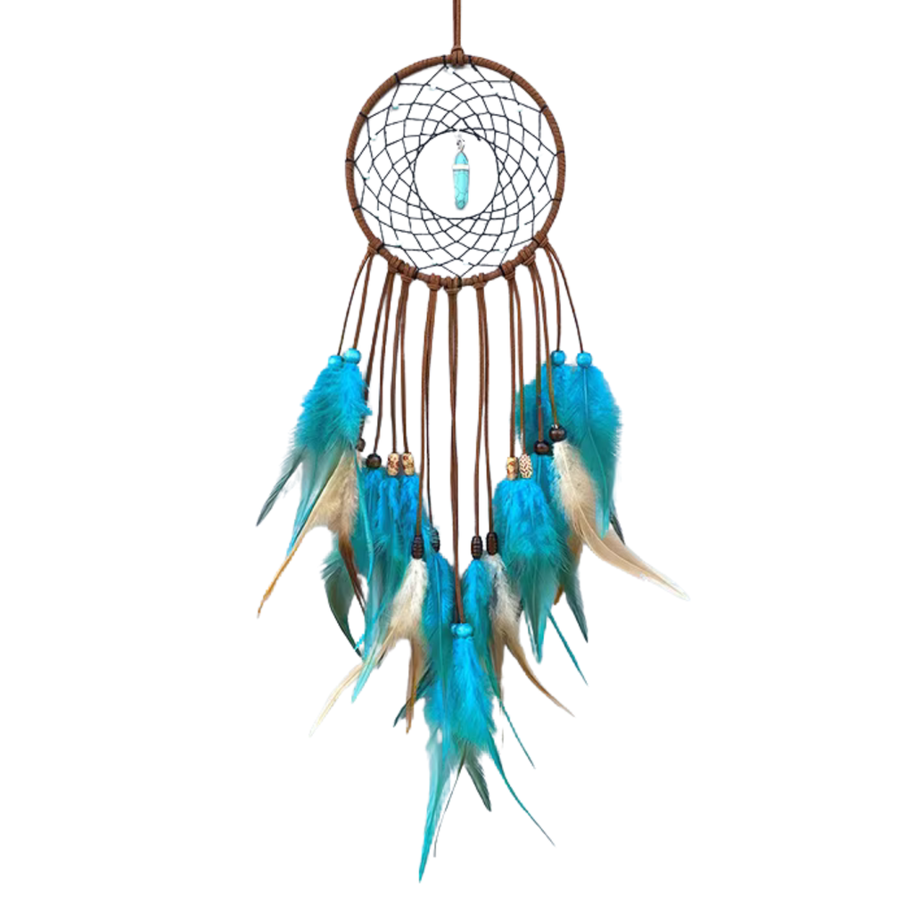 Artisan d'Asie Attrape Rêves Attrape-rêves de plumes bleues