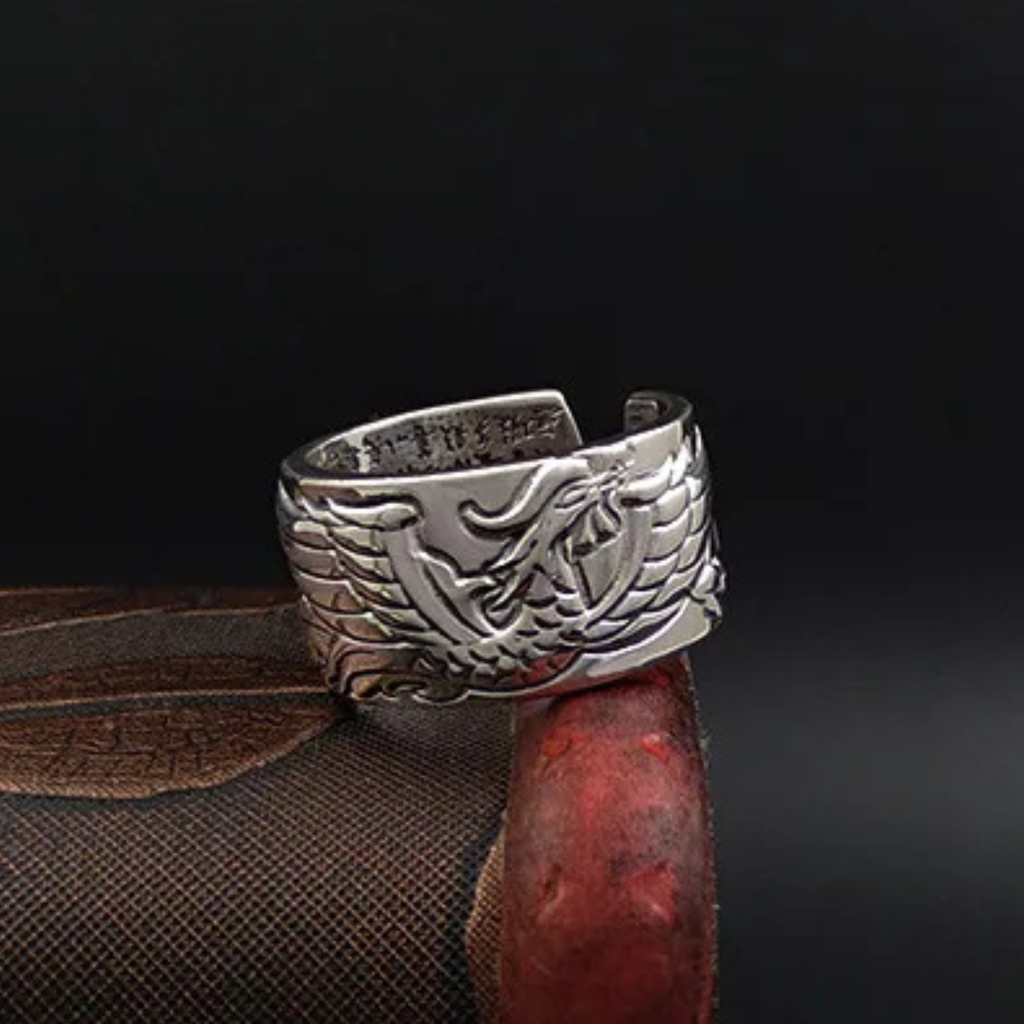 Artisan d'Asie Bagues Bague Phénix Argent 999 – Bijou artisanal ajustable