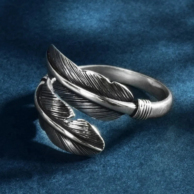 Artisan d'Asie Bagues Bague plume en argent 925