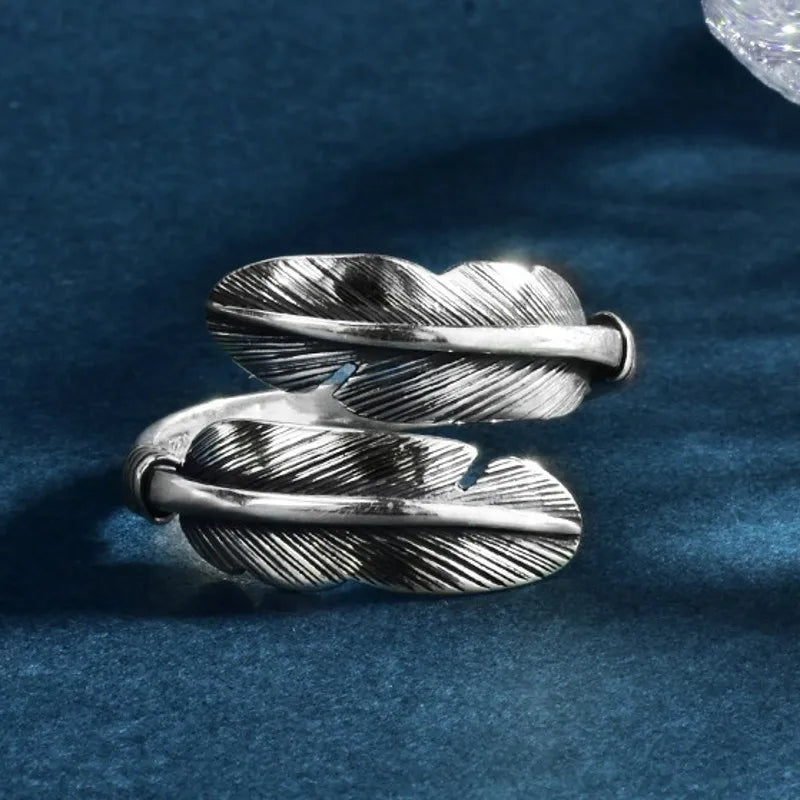 Artisan d'Asie Bagues Bague plume en argent 925