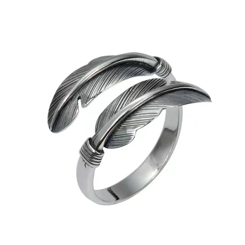 Artisan d'Asie Bagues Bague plume en argent 925