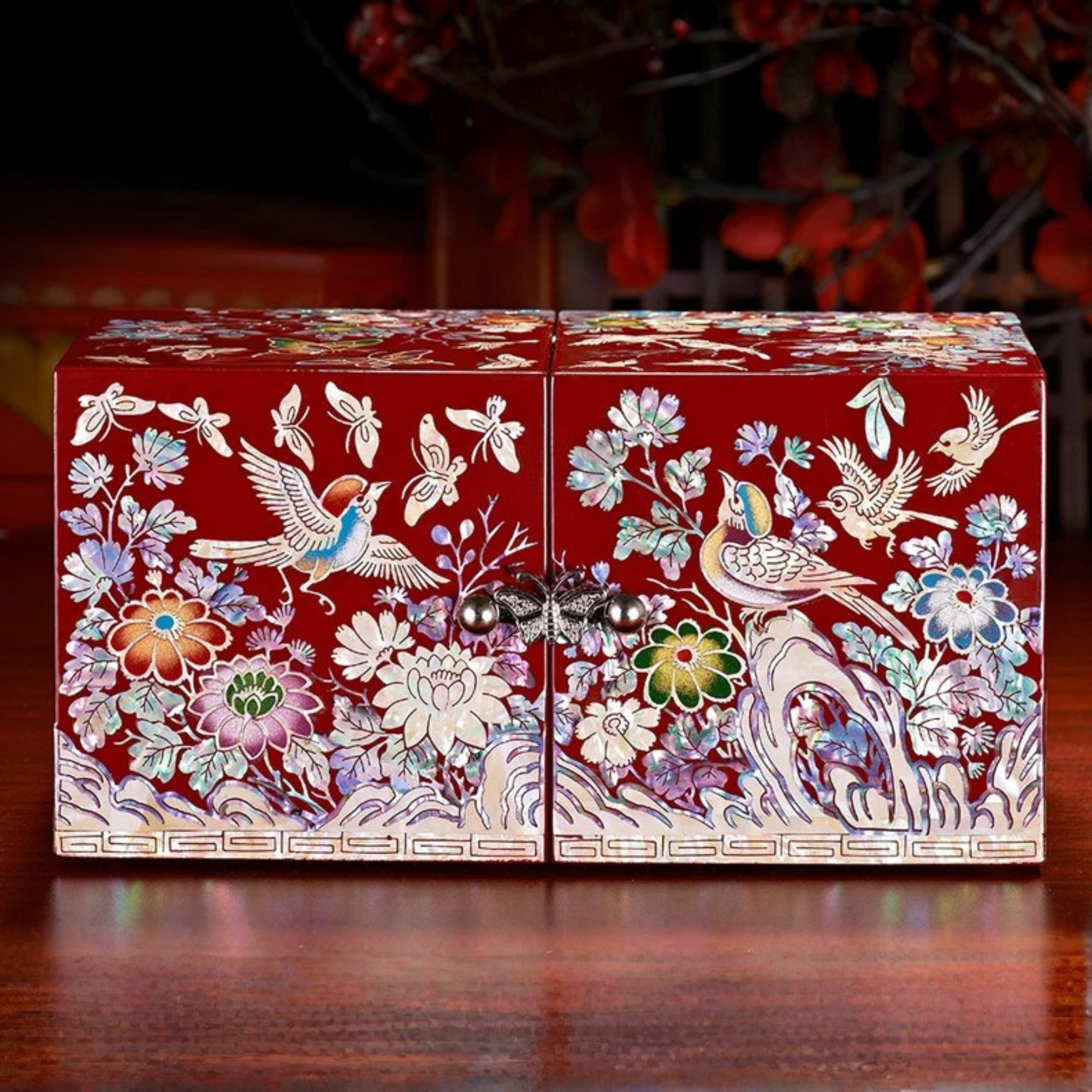 Artisan d'Asie Boites & Coffrets Chinois Boîte à bijoux chinoise en nacre et bois laqué