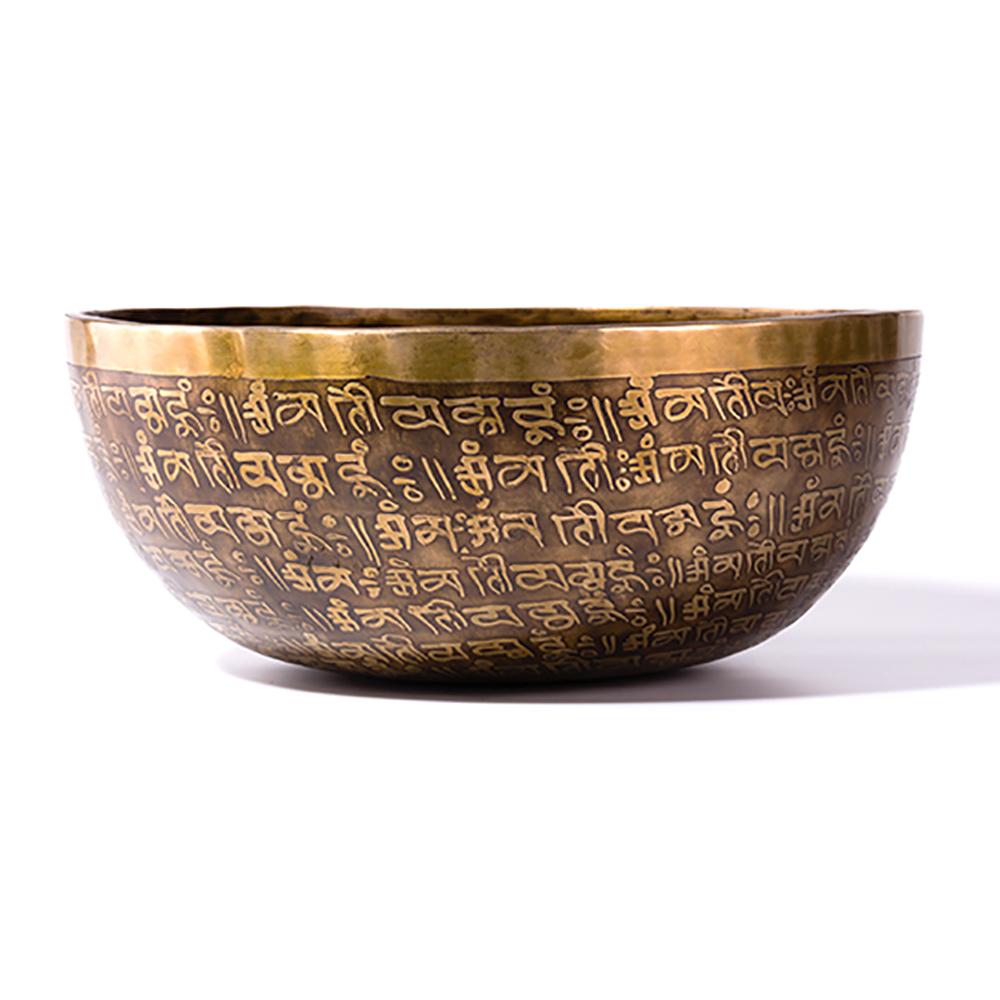 Artisan d'Asie Bol Chantant 10 cm Bol chantant en cuivre inscriptions bouddhistes