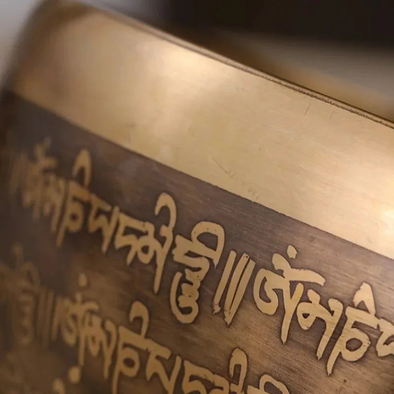 Artisan d'Asie Bol Chantant Bol chantant en cuivre inscriptions bouddhistes