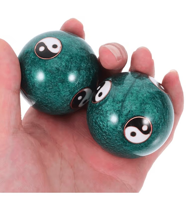 Artisan d'Asie Boules Qi-Gong Boules de Qi Gong - Boules de Baoding en émail cloisonné vertes