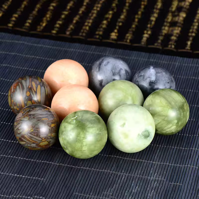 Artisan d'Asie Boules Qi-Gong Sphères d’Harmonie en Jade et Agate  Boules de Qi Gong - Boules de santé chinoises