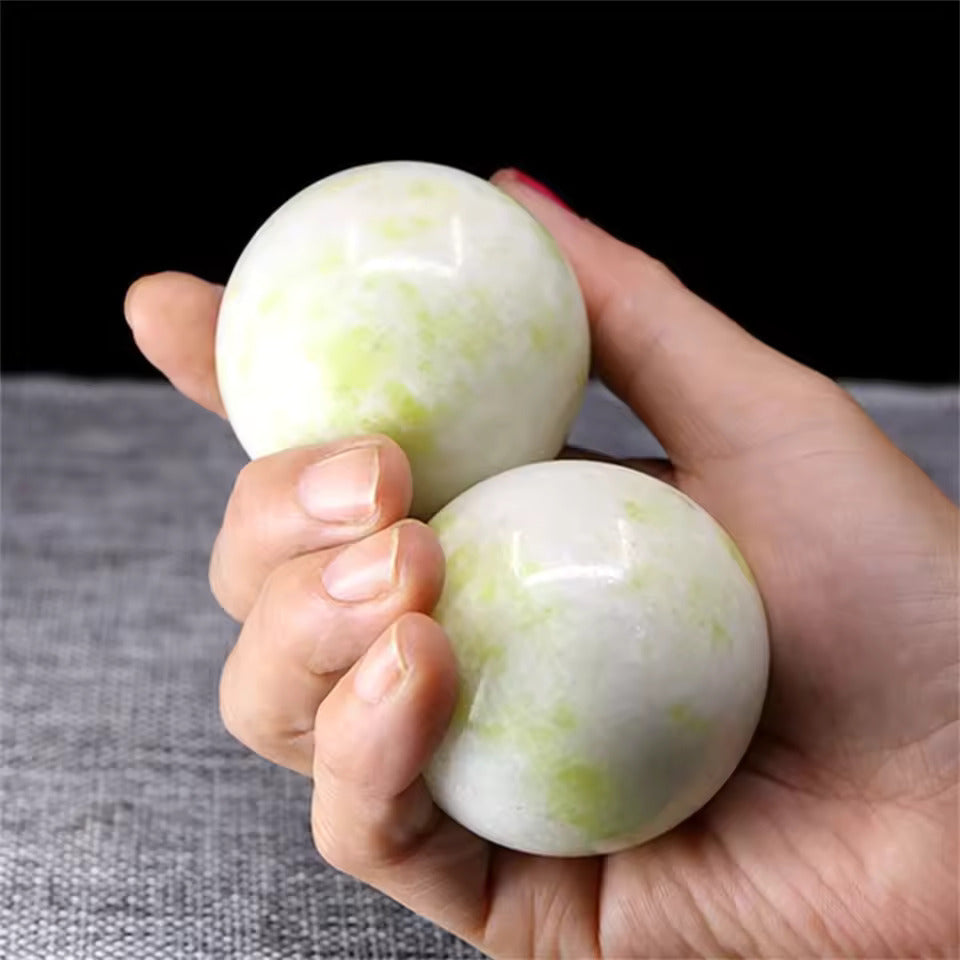 Artisan d'Asie Boules Qi-Gong Sphères d’Harmonie en Jade et Agate  Boules de Qi Gong - Boules de santé chinoises