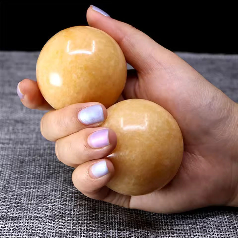 Artisan d'Asie Boules Qi-Gong Sphères d’Harmonie en Jade et Agate  Boules de Qi Gong - Boules de santé chinoises