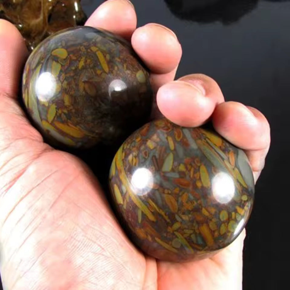 Artisan d'Asie Boules Qi-Gong Sphères d’Harmonie en Jade et Agate  Boules de Qi Gong - Boules de santé chinoises