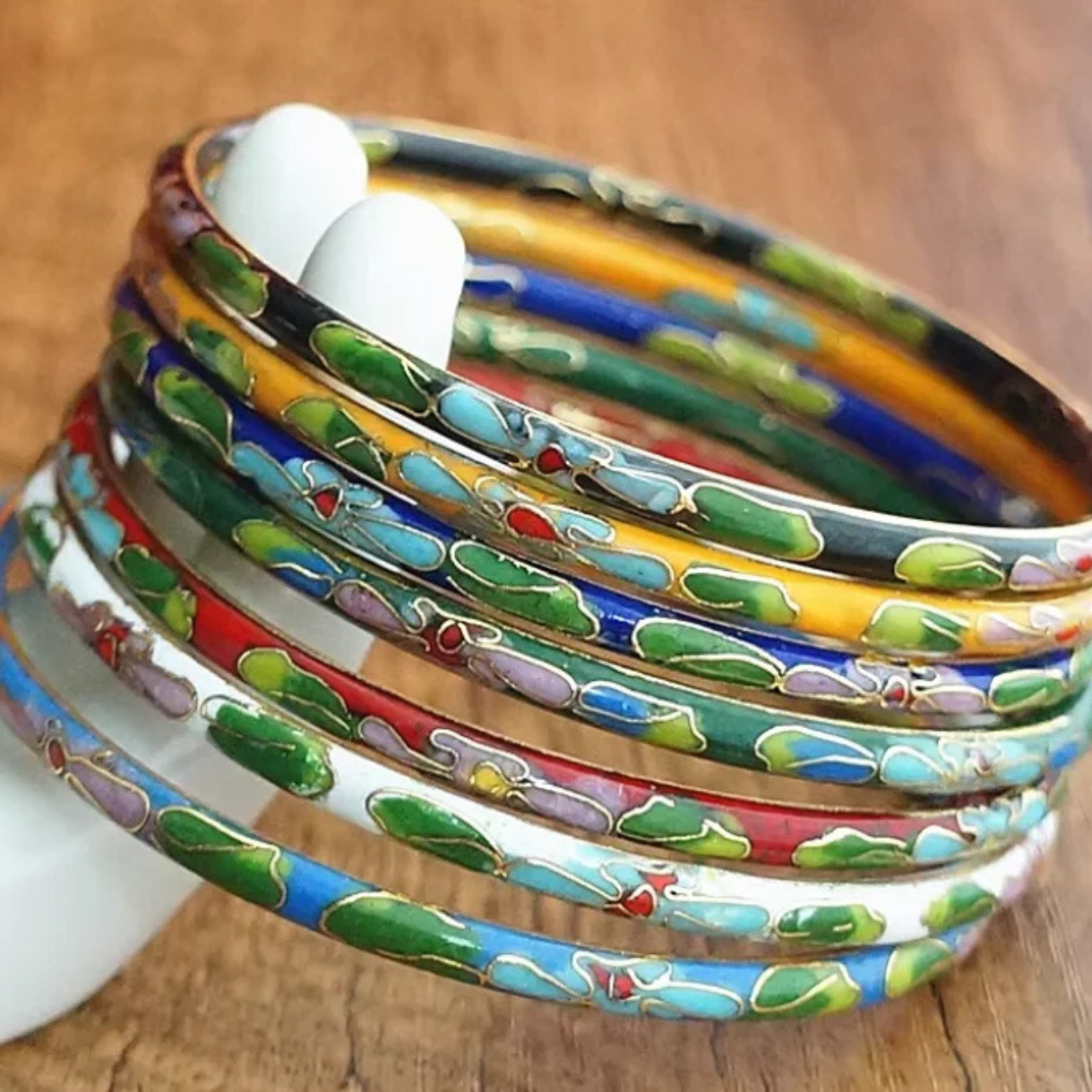 Artisan d'Asie Bracelets Ensemble 7 pièces Ensemble de 7 bracelets chinois en cloisonné