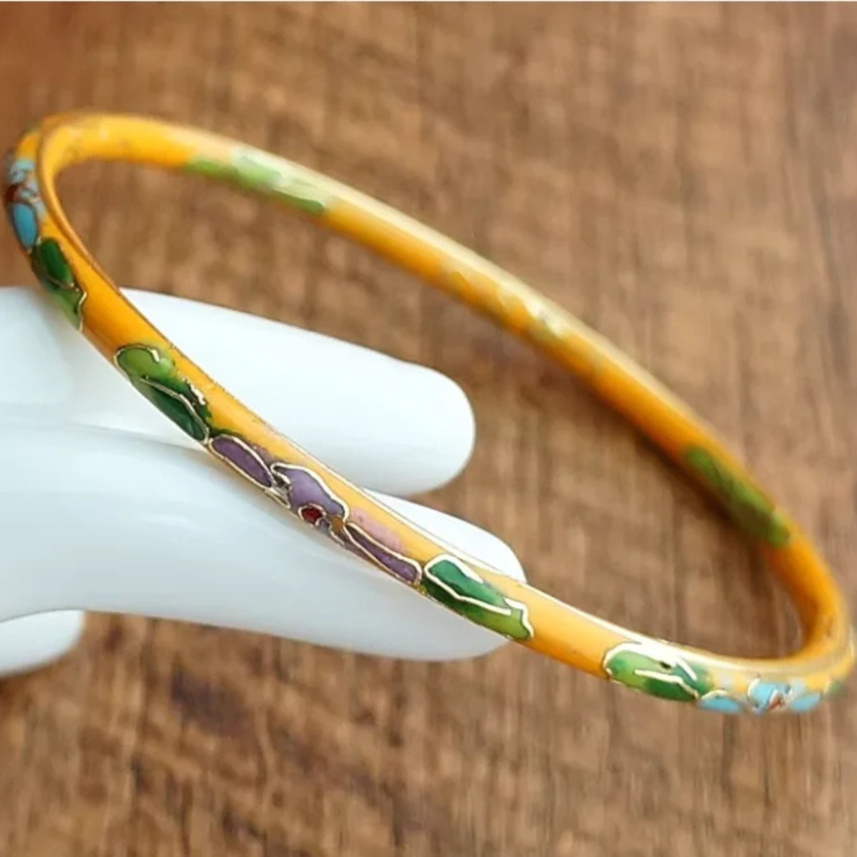 Artisan d'Asie Bracelets Jaune Ensemble de 7 bracelets chinois en cloisonné