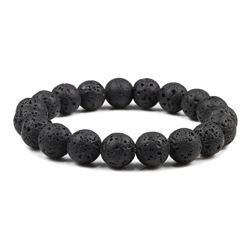 Artisan d'Asie Bracelets Malas 10mm Bracelet mala en pierre de lave