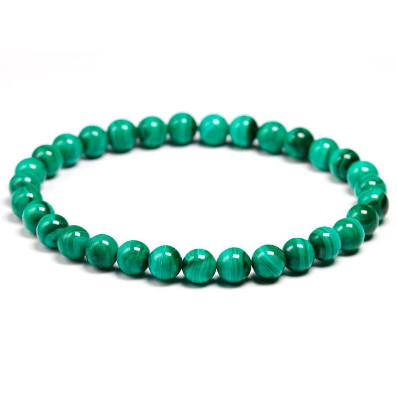 Artisan d'Asie Bracelets Malas 6mm / 16cm Bracelet mala en pierre de malachite