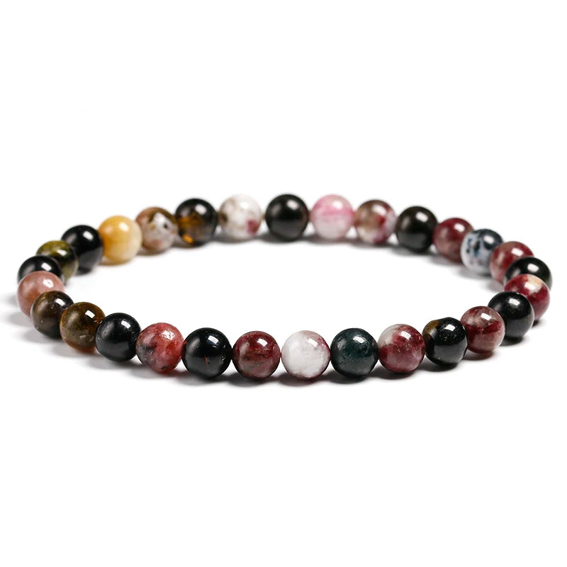 Artisan d'Asie Bracelets Malas 6mm / 17cm Bracelet Mala en Tourmaline Colorée