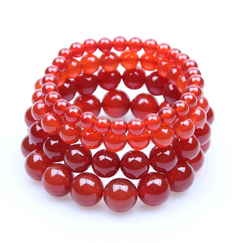 Artisan d'Asie Bracelets Malas 6mm Bracelet Mala en pierre d’agate rouge – Bijou artisanal d’ancrage et de confiance