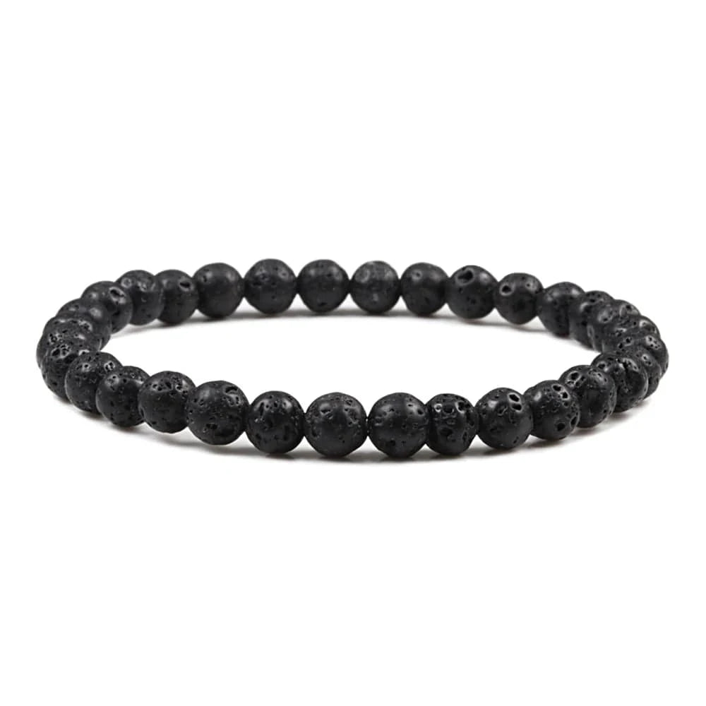 Artisan d'Asie Bracelets Malas 6mm Bracelet mala en pierre de lave