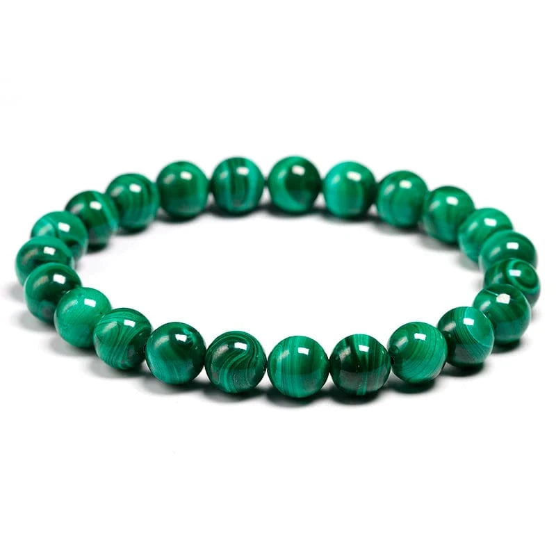 Artisan d'Asie Bracelets Malas 8mm / 16cm Bracelet mala en pierre de malachite