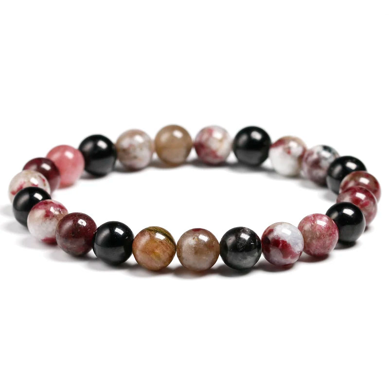 Artisan d'Asie Bracelets Malas 8mm / 16cm Bracelet Mala en Tourmaline Colorée