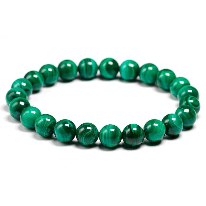 Artisan d'Asie Bracelets Malas 8mm Bracelet mala en pierre de malachite