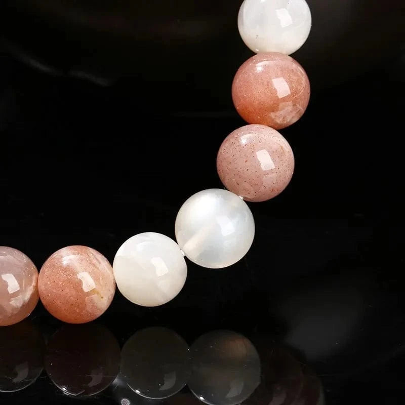 Artisan d'Asie Bracelets Malas Bracelet en Pierre de Lune Multicolore