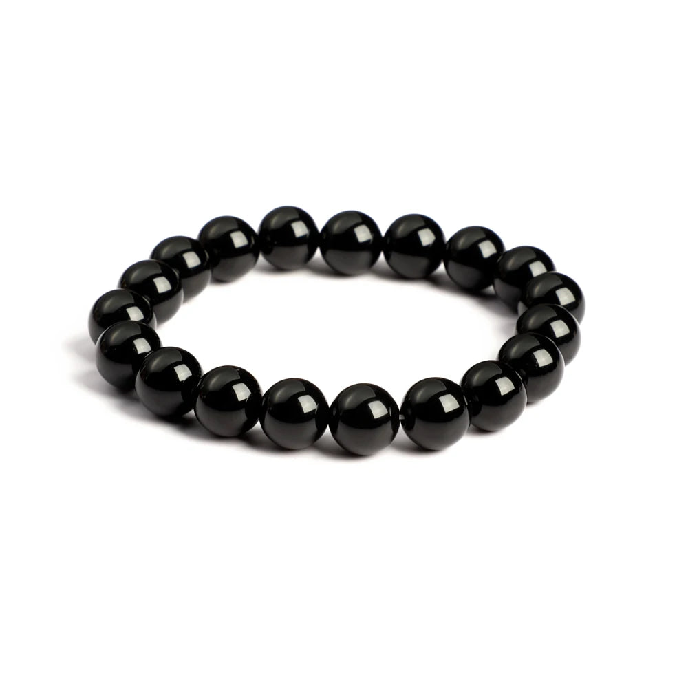 Artisan d'Asie Bracelets Malas Bracelet mala en pierre d'agate noire