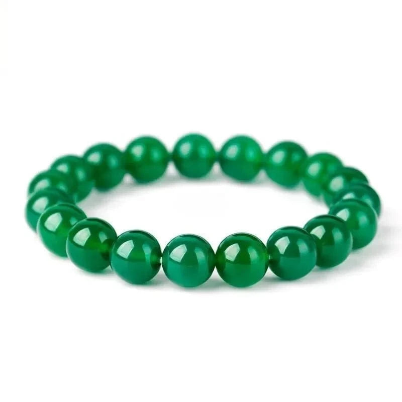 Artisan d'Asie Bracelets Malas Bracelet mala en pierre d'agate verte
