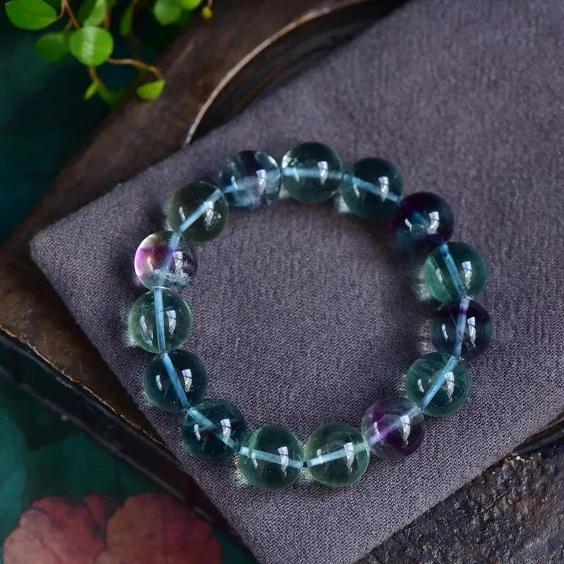 Artisan d'Asie Bracelets Malas Bracelet mala en pierre de fluorite