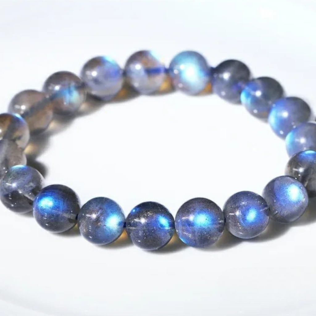 Artisan d'Asie Bracelets Malas Bracelet mala en pierre de labradorite