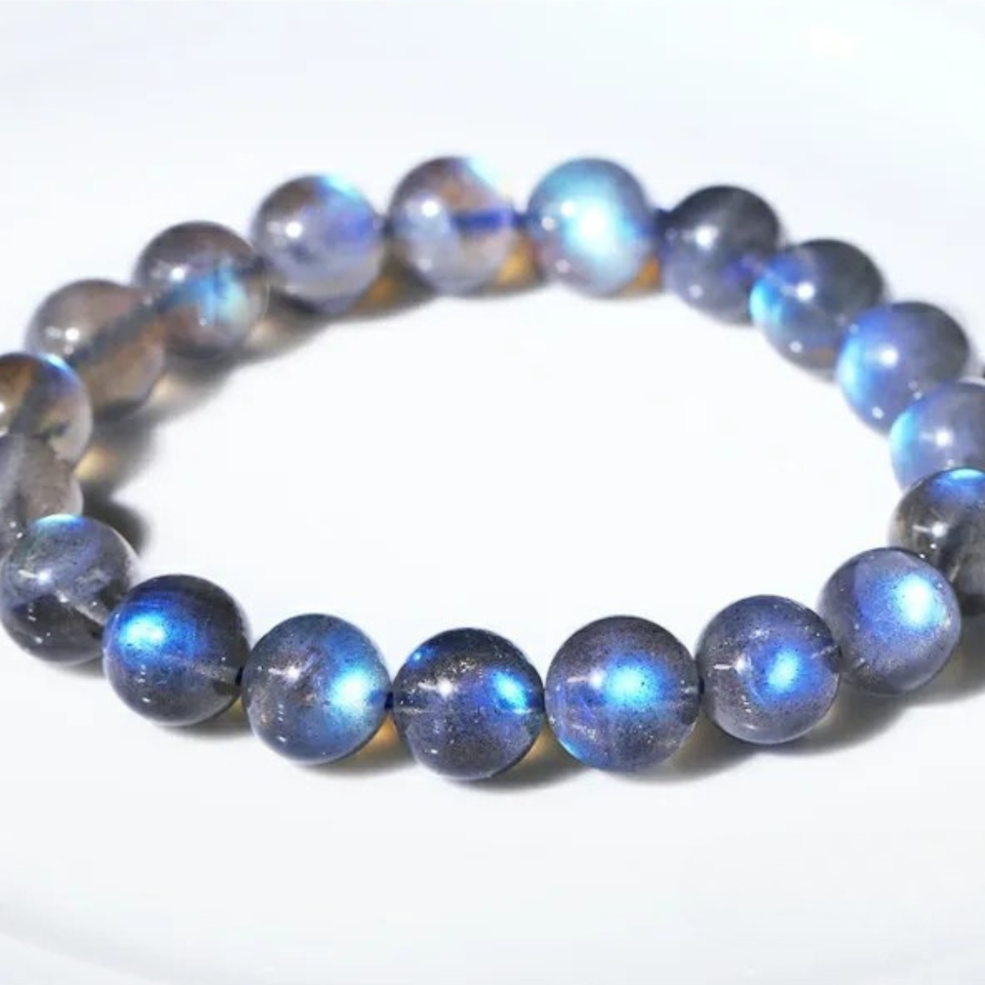 Artisan d'Asie Bracelets Malas Bracelet mala en pierre de labradorite