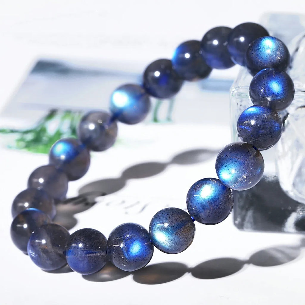 Artisan d'Asie Bracelets Malas Bracelet mala en pierre de labradorite