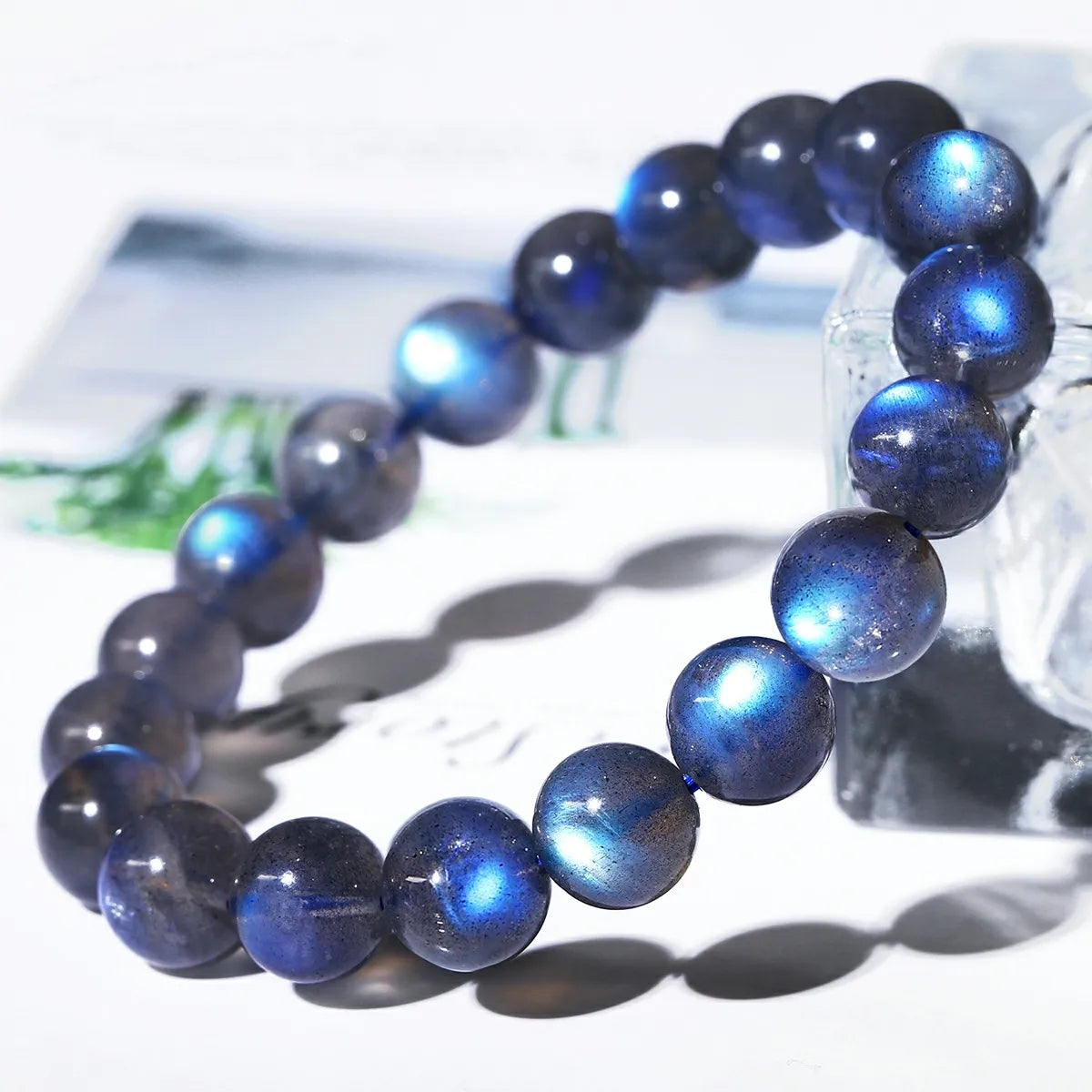 Artisan d'Asie Bracelets Malas Bracelet mala en pierre de labradorite