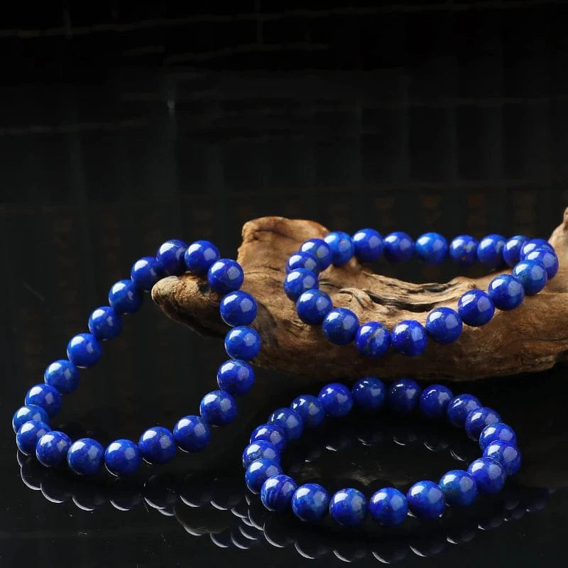 Artisan d'Asie Bracelets Malas Bracelet mala en pierre de lapis lazuli