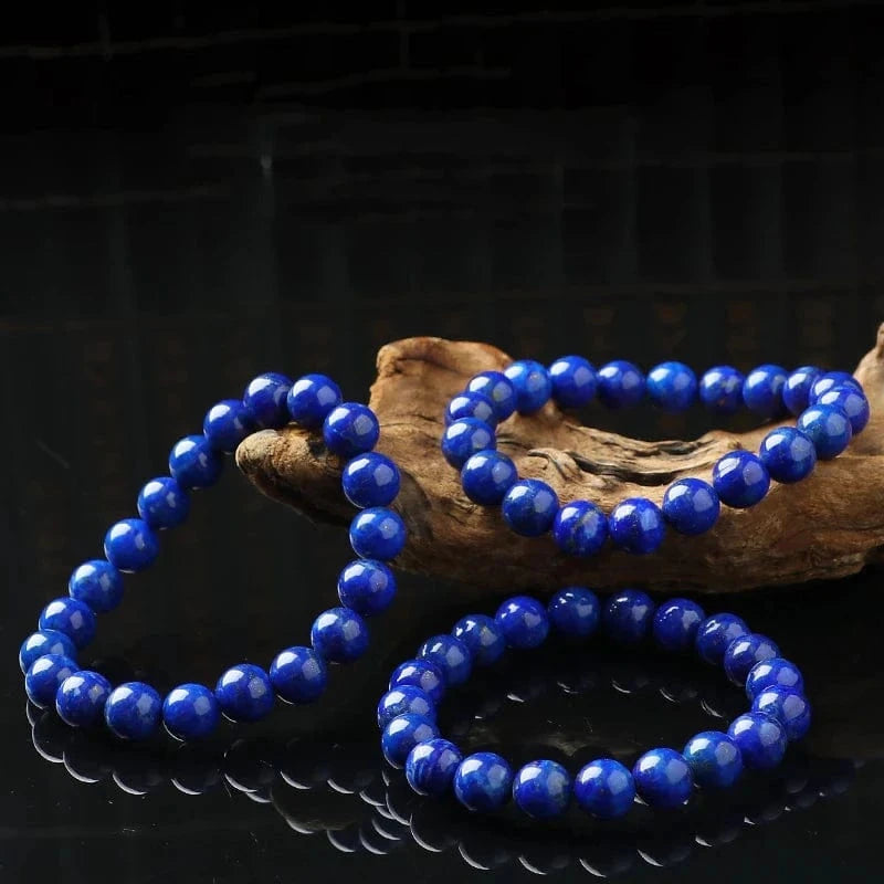 Artisan d'Asie Bracelets Malas Bracelet mala en pierre de lapis lazuli