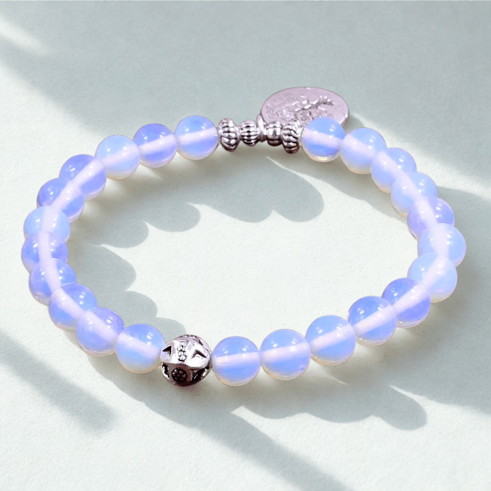 Artisan d'Asie Bracelets Malas Bracelet Mala en Pierre de Lune Arbre de Vie